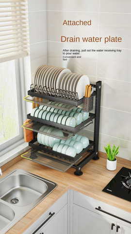 Kitchen Storage Rack, Multifunctional Dish Rack, Bowl And Chopsticks Storage, Buckle Type Countertop, Wall Mounted Dish Storage Rack, Drainage Rack