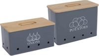 Potato Onion Garlic Storage Bin with Lid Set of 3 Potato Storage For Pantry Garlic Keeper For Counter