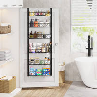 Home Multi-level Adjustable Basket Food Storage Room Organizing Rack with Detachable Space Saving Door Hanging Rack