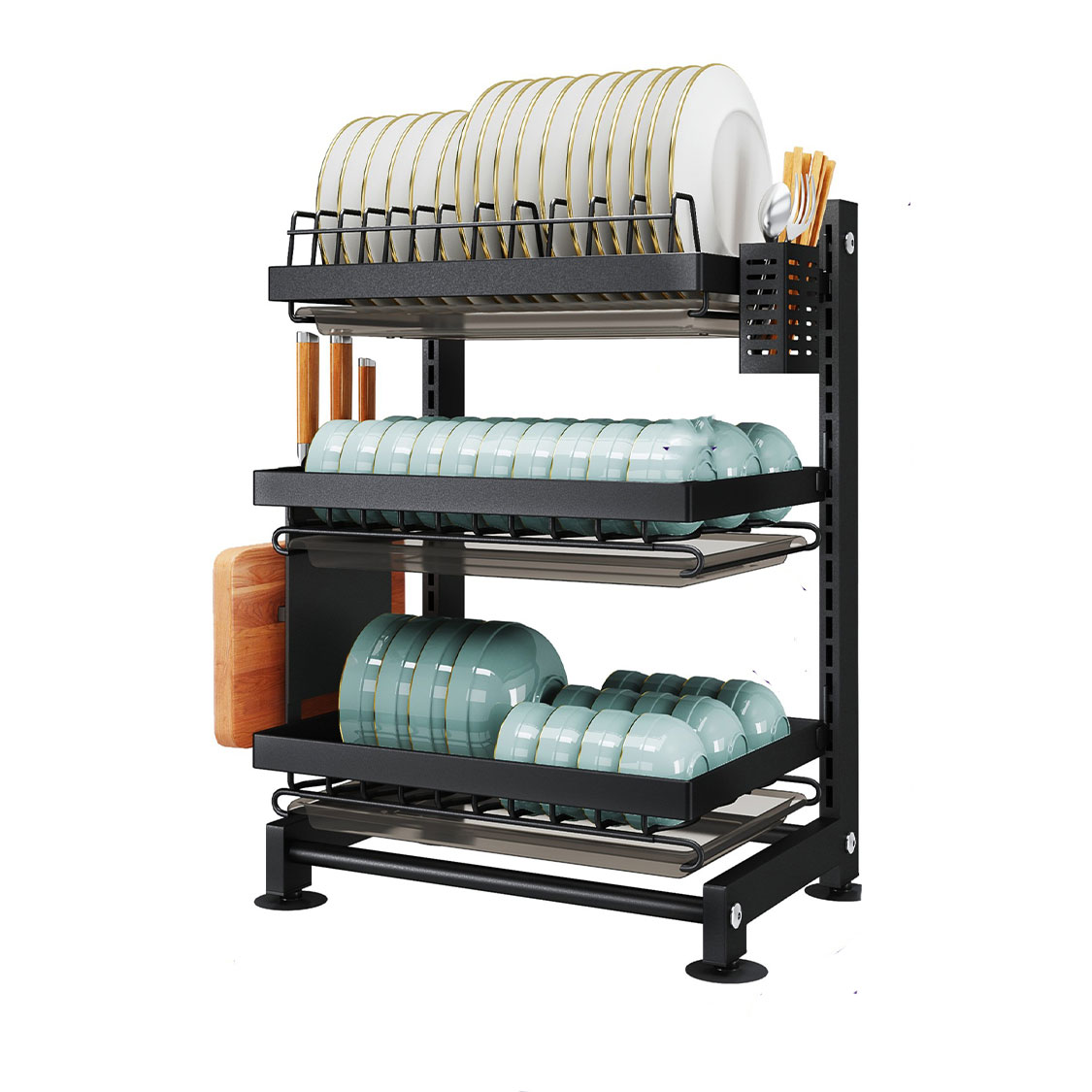 Kitchen Storage Rack, Multifunctional Dish Rack, Bowl And Chopsticks Storage, Buckle Type Countertop, Wall Mounted Dish Storage Rack, Drainage Rack