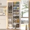 Home Multi-level Adjustable Basket Food Storage Room Organizing Rack with Detachable Space Saving Door Hanging Rack with Square Tube