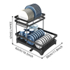 Kitchen Drainage Bowl And Dish Rack, Bowl And Dish Storage Rack, Detachable Water Guiding Double Layer Bowl And Dish Storage Rack, Chopsticks Rack