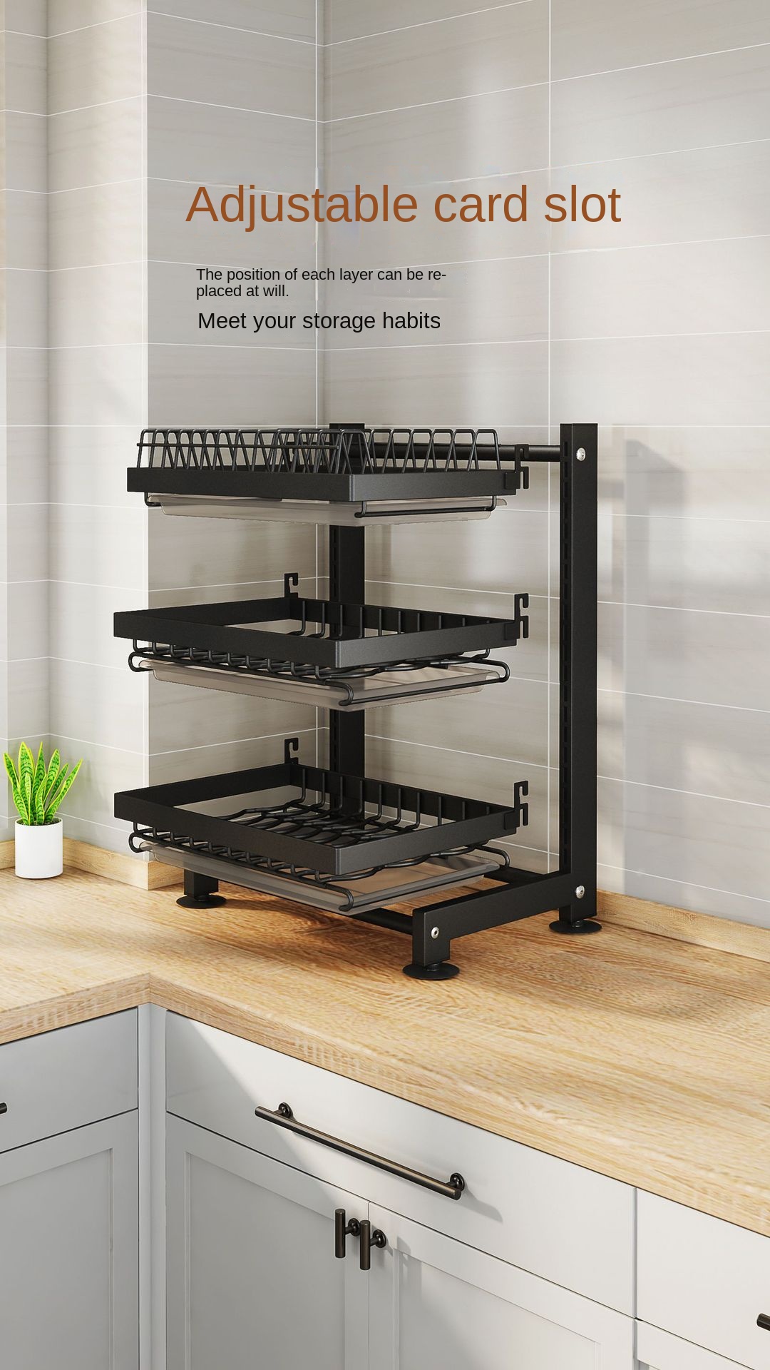 Kitchen Storage Rack, Multifunctional Dish Rack, Bowl And Chopsticks Storage, Buckle Type Countertop, Wall Mounted Dish Storage Rack, Drainage Rack
