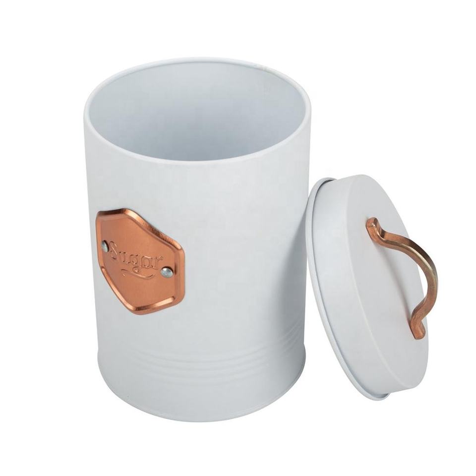 Galvanized Steel Set of 5pcs Coffee Tea Sugar Bread Biscuits Storage Can
