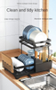 Kitchen Drainage Bowl And Dish Rack, Bowl And Dish Storage Rack, Detachable Water Guiding Double Layer Bowl And Dish Storage Rack, Chopsticks Rack