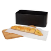 Kitchen Black Large Rectangle Wooden Bamboo Lid Storage Bin Cut Board Metal Bread Box Case