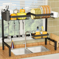 Kitchen's New Proposal for An Integrated Square Pipe Sink Rack, Retractable Drain Bowl And Dish Rack, Storage Rack, Countertop Storage Rack