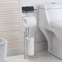 European Style Bathroom with Storage Basket, Detachable Toilet Paper Roll, Tissue Holder
