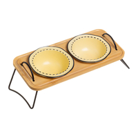 Multi Cat Food Bowl Pet Dining Table Cat And Dog Bowl Cat Food Bowl Detachable Bamboo And Wood Three Bowls Pet Bowl Water Bowl Pet Supplies