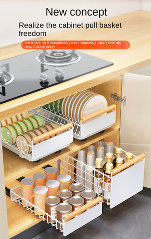 Kitchen Sink Pull-out Household Storage Rack Cupboard Storage Rack Drawer Storage Rack